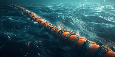 Subsea Cables Being Laid from an Offshore Wind Farm to Enhance Renewable Energy Infrastructure and Sustainability Practices