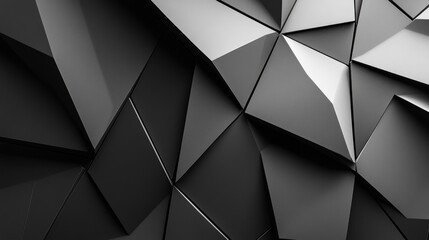 Wall Mural - High-resolution abstract background of geometric lines forming overlapping triangles, set in monochrome for a sleek and futuristic aesthetic.