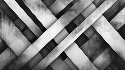 Wall Mural - High-resolution abstract background of geometric lines forming overlapping triangles, set in monochrome for a sleek and futuristic aesthetic.