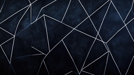 Poster - Minimalist geometric lines in white on a dark navy background, forming a series of interconnected triangles for a sleek and modern design.