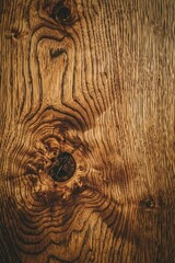 Close-up of Knotted and Grained Wood Surface