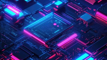 Poster - A futuristic graphic design featuring holographic text and neon colors, symbolizing the intersection of technology and creativity in modern visuals.