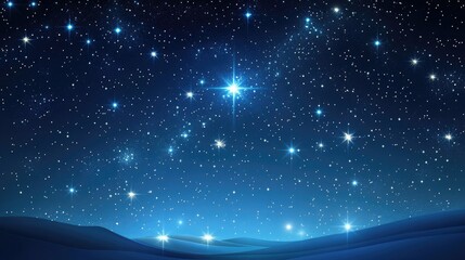 A beautiful starry night sky background with twinkling stars and a deep blue gradient, evoking a sense of wonder and elegance