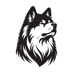  Akita Dog Face Clipart Design - Dog Head Logo - Akita Vector illustration in black and white
