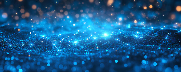 Blue geometric abstract technology background, blue technology light concept illustration
