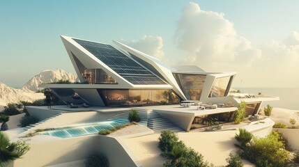 Poster - Modern Architectural Masterpiece in a Desert Setting