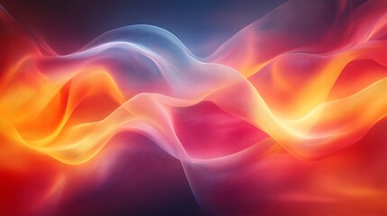 Abstract swirling lines of vibrant blue, orange, and red light.