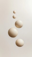 Poster - floating beige spheres on a neutral background