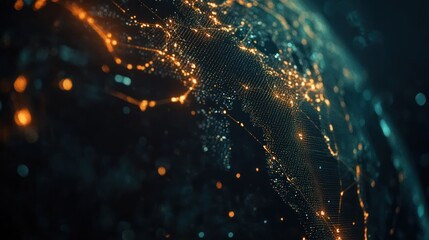 Poster - A digital representation of Earth, showcasing interconnected data points and networks.