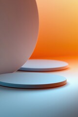 Poster - Abstract composition featuring geometric shapes with a gradient background in soft lighting