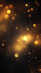 Wall Mural - A stunning abstract background featuring golden bokeh lights on a dark background, perfect for celebrations and artistic designs.