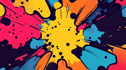 Poster - Colorful Abstract Comic Background Template Design