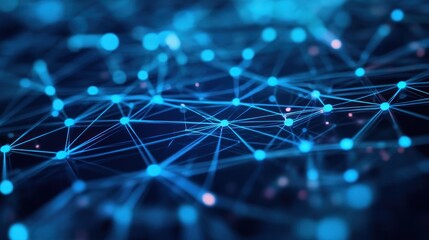 Poster - Abstract representation of interconnected nodes and lines, symbolizing networks and data flow.