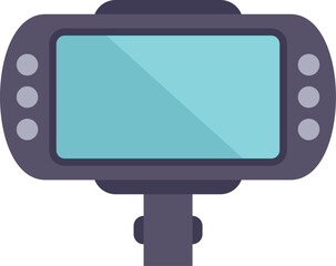 Poster - Action camera mounted on a gimbal stabilizer, promising shake free and cinematic footage