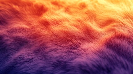 Poster - A vibrant, textured fur-like surface blending warm colors of orange and purple.
