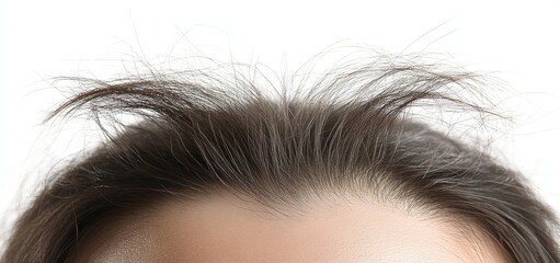 View of two hair types exhibiting shine, health, and texture under soft lighting in a neutral studio environment