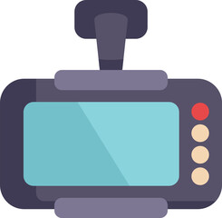 Poster - car dvr video recorder with suction cup mount showing a blank screen, front view, isolated on white 