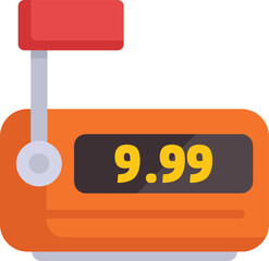 Wall Mural - Orange price tag displaying 9.99, indicating a price very close to ten dollars