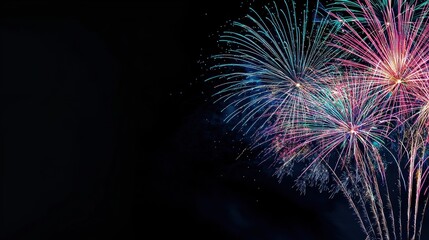 Poster - Stunning Fireworks Display Illuminating the Night Sky During a Festive