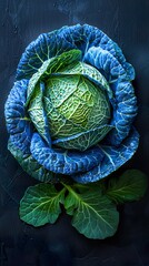 Canvas Print - Close-up Photography of a Fresh Green Cabbage