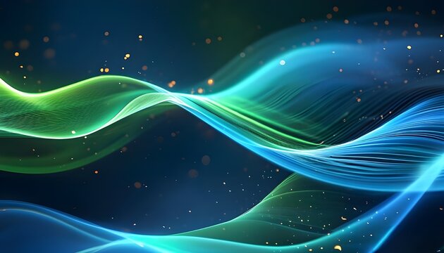 The image could be named Glowing Futuristic Space Waves with Bright Blue Motion and Curved Lines on a Dark Background