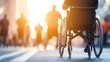 © supansa - A group of individuals in wheelchairs participating in a city marathon, [International Disability Day], [sports inclusion, active lifestyle], ,
