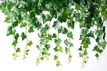 Green ivy plant on white wall background