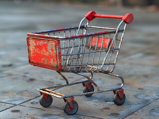 Wall Mural - Rusty Shopping Cart: A Symbol of Consumerism