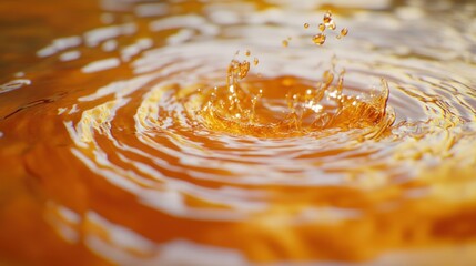 Poster - A close-up of rippling orange liquid, capturing the moment of a splash.