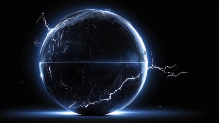 Wall Mural - A glowing ball with lightning bolts surrounding it