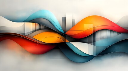 Poster - Conceptual abstract visualization of a futuristic smart transit grid with dynamic fluid lines and interconnected transportation routes