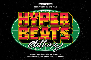 Poster - Streetwear retro vintage editable text effect for t-shirt design, urban street wear editable font vector style