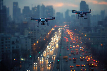 A smart city of the future with drones and autonomy