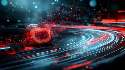 Poster - captivating futuristic cityscape with seamless smart mobility dynamic and visually striking digital 