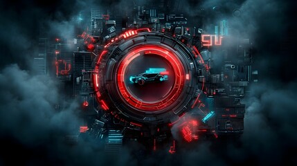 Poster - futuristic mobility synergy a visually captivating abstract design showcasing the constant motion an