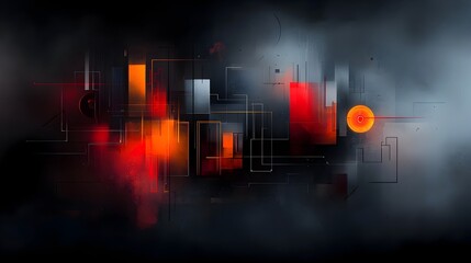 Poster - imaginative abstract design showcasing the constant motion and of smart mobility in a futuristic cit
