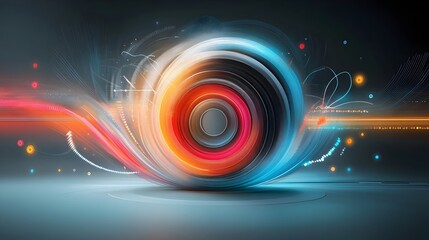 Poster - Mesmerizing digital background with an interlocking network of angular glowing polygonal patterns intertwining in a matrix like composition