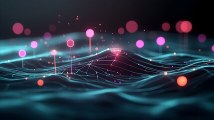 Poster - Captivating Abstract Digital Background with Interlocking Geometric Forms and Prismatic Lighting Effects  Complex interwoven shapes in shades of blue and purple