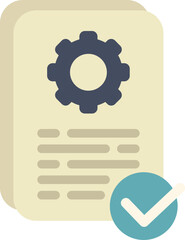 Poster - flat vector icon concept of project management with a to do list and a gear icon