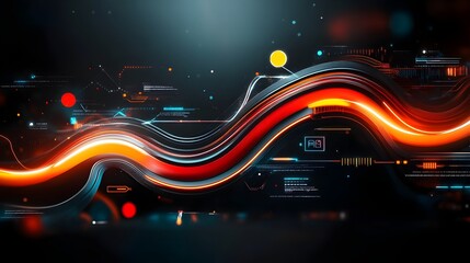 Poster - conceptual abstract design evoking the fluidity and interconnectivity of a smart transit network dyn