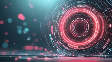  - pulsating energy of futuristic digital data landscape with glowing neon geometric shapes abstract di