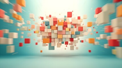 Poster - Mesmerizing kaleidoscopic digital texture featuring overlapping geometric shapes shimmering light and vibrant color effects  Cinematic lighting and futuristic data visualization create a captivating