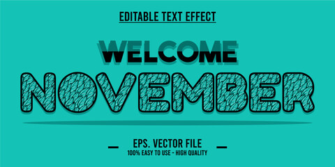 Fototapete - November word art illustration, editable text effect