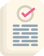 Poster - stack of documents with check mark icon representing successful completion of business task
