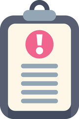 Fototapete - Clipboard showing a warning message with an exclamation mark symbol