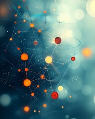 Poster - Intricate abstract digital pattern comprised of overlapping multifaceted polygon forms and glowing interwoven lines symbolizing the complexity of data networks and technological systems