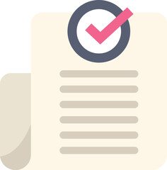 Poster - stylized document with text and a prominent checkmark symbol, conveying approval or accomplishment