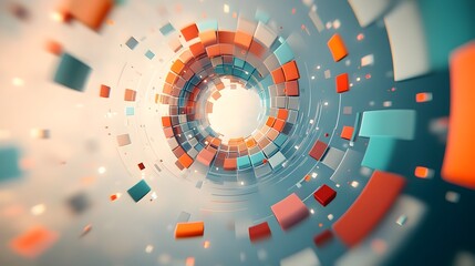 Poster - Dazzling Kaleidoscopic Digital Texture with Overlapping Geometric Shapes Shimmering Light and Vibrant Color Effects  Abstract Data Visualization with Cinematic Lighting and Futuristic Aesthetics