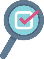 Canvas Print - Magnifying glass is magnifying a checked checkbox, signifying confirmation and successful completion