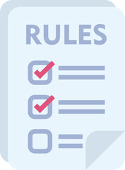 Poster - rules checklist icon representing regulations, compliance, policies, and procedures